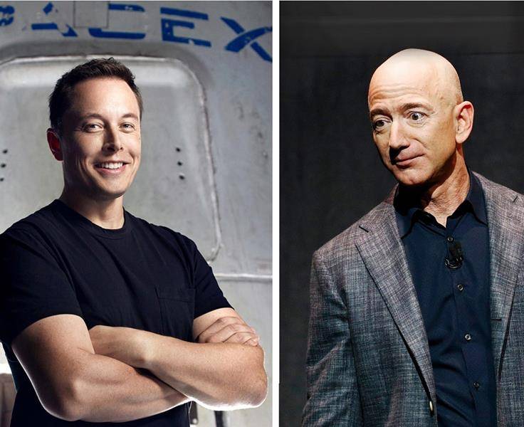 جف بزوس (Jeff Bezos) و ایلان ماسک (Elon Musk) 